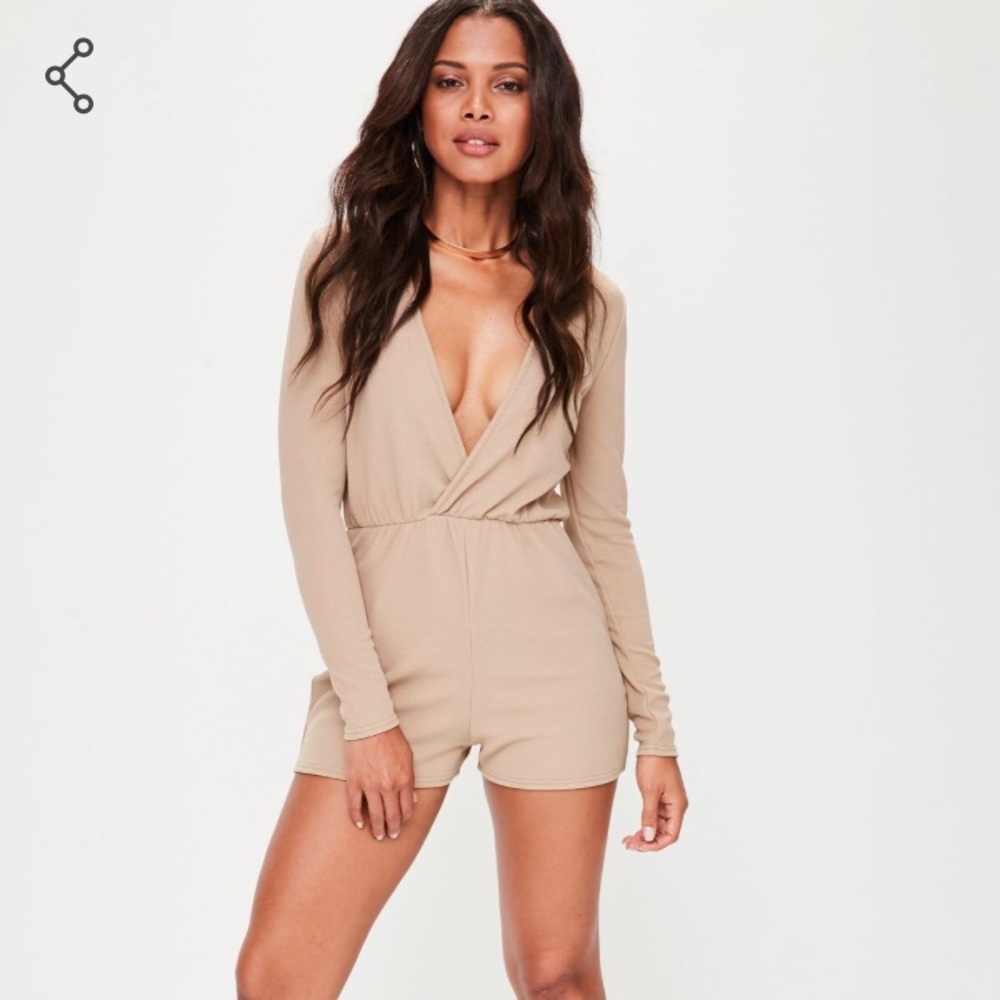 MissGuided Nude Wrap Romper